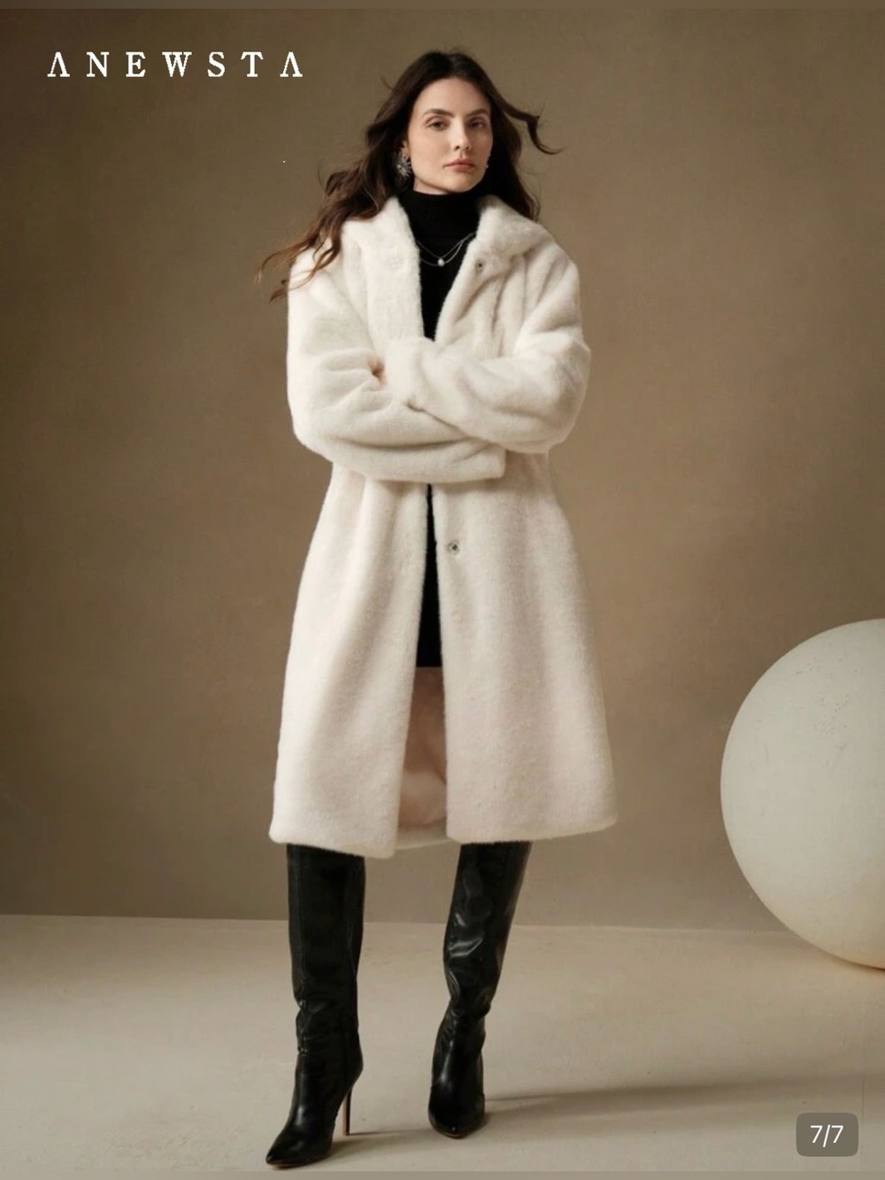 Faux Fur Coat Cream Color